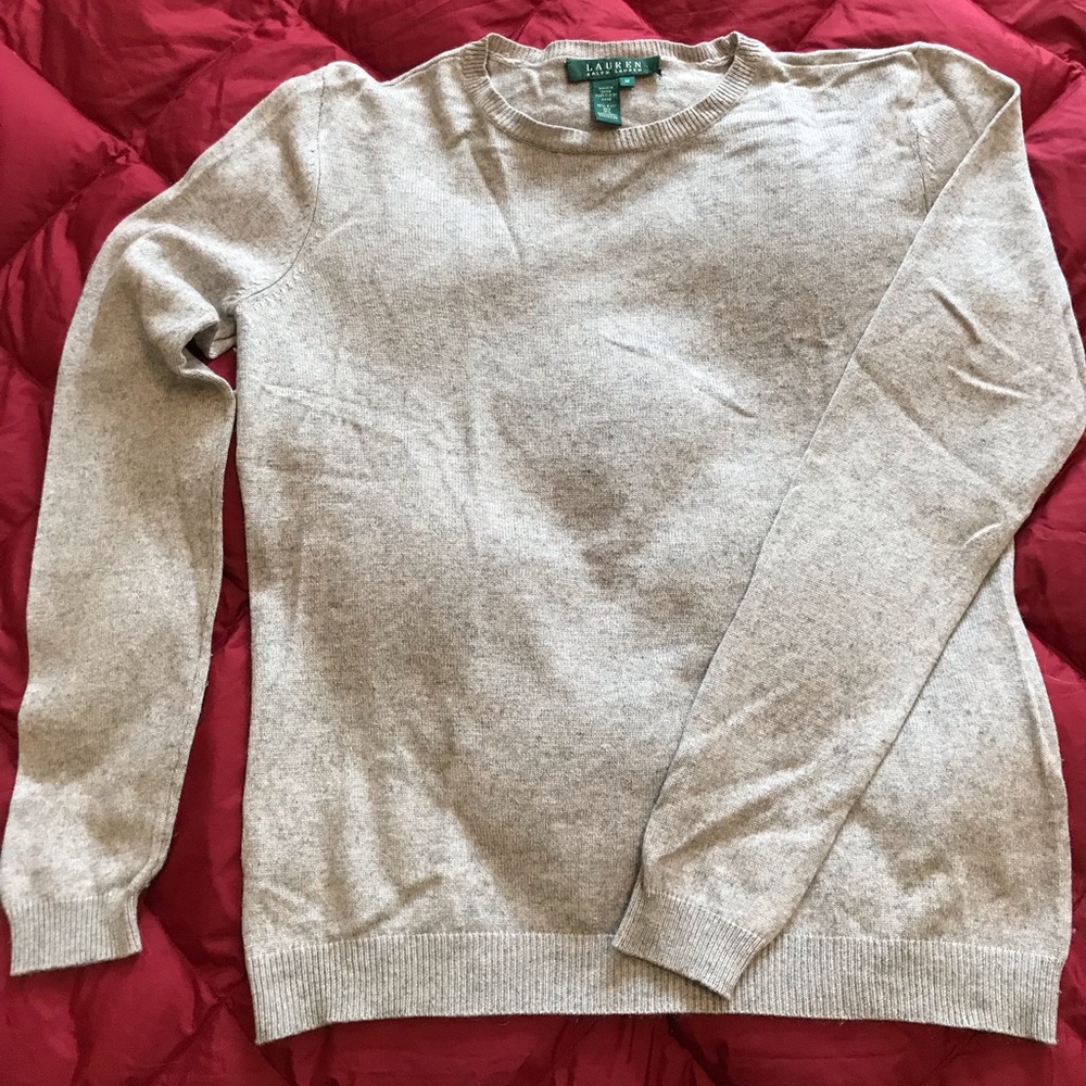 Gray crew neck Ralph Lauren silk/cashmere sweater